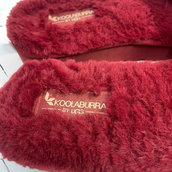 Koolaburra By UGG W Fuzz-Ah Women’s Rhubarb Deep Red Slides Slippers Shoes Sz 8 - Picture 4 of 9